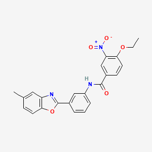 molecular formula C23H19N3O5 B1657617 4-ethoxy-N-[3-(5-methyl-1,3-benzoxazol-2-yl)phenyl]-3-nitrobenzamide CAS No. 5747-88-6