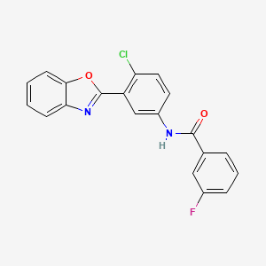 N-[3-(1,3-benzoxazol-2-yl)-4-chlorophenyl]-3-fluorobenzamide