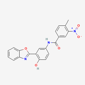 molecular formula C21H15N3O5 B1657638 N-[3-(1,3-Benzoxazol-2-YL)-4-hydroxyphenyl]-4-methyl-3-nitrobenzamide CAS No. 5756-76-3