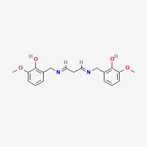 molecular formula C19H22N2O4 B1657656 o-CRESOL, alpha,alpha'-(TRIMETHYLENENITRILO)BIS(6-METHOXY- CAS No. 5767-53-3