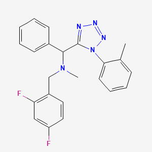 molecular formula C23H21F2N5 B1657680 N-[(2,4-Difluorophenyl)methyl]-N-methyl-1-[1-(2-methylphenyl)-1H-tetrazol-5-yl]-1-phenylmethanamine CAS No. 5781-69-1