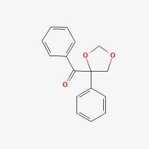 molecular formula C16H14O3 B1657683 Methanone, phenyl(4-phenyl-1,3-dioxolan-4-yl)- CAS No. 5783-77-7