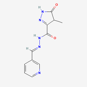 4-methyl-5-oxo-N-[(E)-pyridin-3-ylmethylideneamino]-1,4-dihydropyrazole-3-carboxamide
