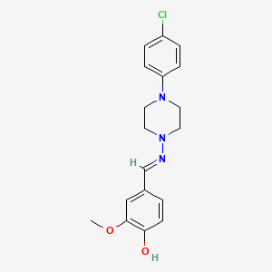 4-[(E)-{[4-(4-chlorophenyl)piperazin-1-yl]imino}methyl]-2-methoxyphenol