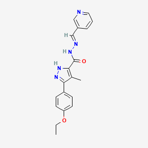 3-(4-ethoxyphenyl)-4-methyl-N-[(E)-pyridin-3-ylmethylideneamino]-1H-pyrazole-5-carboxamide