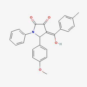 molecular formula C25H21NO4 B1657698 (4E)-4-[hydroxy-(4-methylphenyl)methylidene]-5-(4-methoxyphenyl)-1-phenylpyrrolidine-2,3-dione CAS No. 5786-38-9