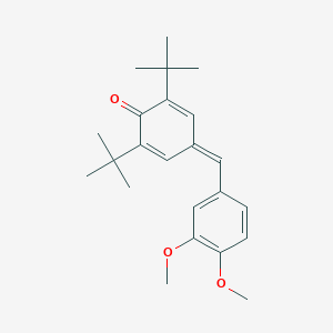 molecular formula C23H30O3 B1657703 2,6-Di-tert-butyl-4-(3,4-dimethoxybenzylidene)-2,5-cyclohexadien-1-one CAS No. 5788-31-8