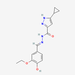 3-cyclopropyl-N'-[(1E)-(3-ethoxy-4-hydroxyphenyl)methylene]-1H-pyrazole-5-carbohydrazide