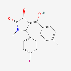 molecular formula C19H16FNO3 B1657708 (4Z)-5-(4-fluorophenyl)-4-[hydroxy-(4-methylphenyl)methylidene]-1-methylpyrrolidine-2,3-dione CAS No. 5789-55-9