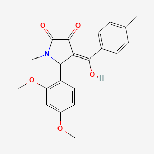 molecular formula C21H21NO5 B1657710 (4E)-5-(2,4-dimethoxyphenyl)-4-[hydroxy-(4-methylphenyl)methylidene]-1-methylpyrrolidine-2,3-dione CAS No. 5790-05-6