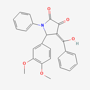 (4Z)-5-(3,4-dimethoxyphenyl)-4-[hydroxy(phenyl)methylidene]-1-phenylpyrrolidine-2,3-dione