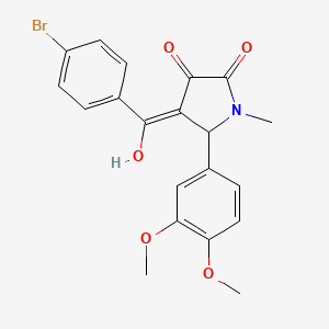 molecular formula C20H18BrNO5 B1657718 (4E)-4-[(4-bromophenyl)-hydroxymethylidene]-5-(3,4-dimethoxyphenyl)-1-methylpyrrolidine-2,3-dione CAS No. 5792-45-0
