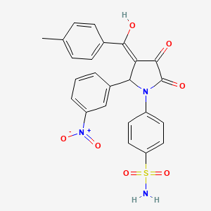 4-[(3Z)-3-[hydroxy-(4-methylphenyl)methylidene]-2-(3-nitrophenyl)-4,5-dioxopyrrolidin-1-yl]benzenesulfonamide