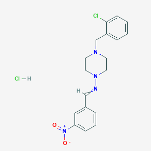 N-[4-[(2-chlorophenyl)methyl]piperazin-1-yl]-1-(3-nitrophenyl)methanimine hydrochloride