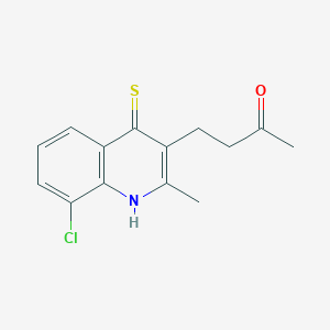 molecular formula C14H14ClNOS B1657728 4-(8-chloro-2-methyl-4-sulfanylidene-1H-quinolin-3-yl)butan-2-one CAS No. 5794-63-8