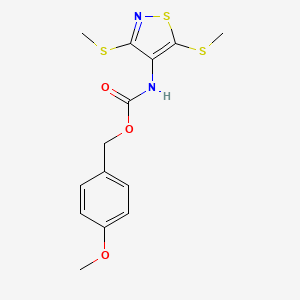 molecular formula C14H16N2O3S3 B1657738 (4-methoxyphenyl)methyl N-[3,5-bis(methylsulfanyl)-1,2-thiazol-4-yl]carbamate CAS No. 5797-09-1