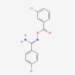 molecular formula C14H10BrClN2O2 B1657751 4-bromo-N'-{[(3-chlorophenyl)carbonyl]oxy}benzenecarboximidamide CAS No. 5802-18-6