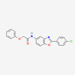 molecular formula C21H15ClN2O3 B1657753 N-[2-(4-chlorophenyl)-1,3-benzoxazol-5-yl]-2-phenoxyacetamide CAS No. 5803-57-6