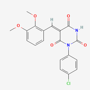 (5Z)-1-(4-chlorophenyl)-5-[(2,3-dimethoxyphenyl)methylidene]-1,3-diazinane-2,4,6-trione