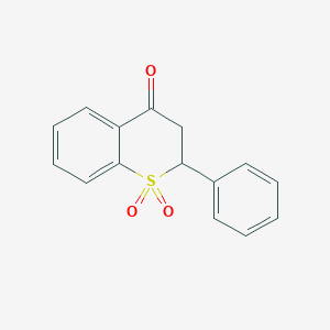 4H-1-Benzothiopyran-4-one, 2,3-dihydro-2-phenyl-, 1,1-dioxide