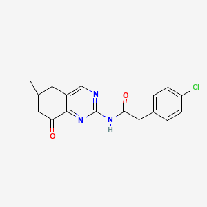 2-(4-chlorophenyl)-N-(6,6-dimethyl-8-oxo-5,7-dihydroquinazolin-2-yl)acetamide