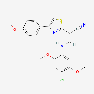 (Z)-3-(4-chloro-2,5-dimethoxyanilino)-2-[4-(4-methoxyphenyl)-1,3-thiazol-2-yl]prop-2-enenitrile