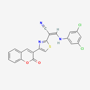 molecular formula C21H11Cl2N3O2S B1657783 (Z)-3-(3,5-dichloroanilino)-2-[4-(2-oxochromen-3-yl)-1,3-thiazol-2-yl]prop-2-enenitrile CAS No. 5813-97-8