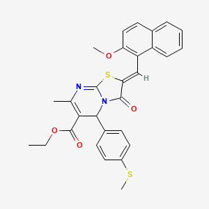 ethyl (2Z)-2-[(2-methoxynaphthalen-1-yl)methylidene]-7-methyl-5-(4-methylsulfanylphenyl)-3-oxo-5H-[1,3]thiazolo[3,2-a]pyrimidine-6-carboxylate