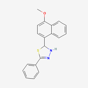 molecular formula C19H16N2OS B1657794 2-(4-Methoxynaphthalen-1-yl)-5-phenyl-2,3-dihydro-1,3,4-thiadiazole CAS No. 5819-30-7