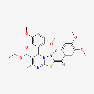 ethyl (2E)-5-(2,5-dimethoxyphenyl)-2-[(3,4-dimethoxyphenyl)methylidene]-7-methyl-3-oxo-5H-[1,3]thiazolo[3,2-a]pyrimidine-6-carboxylate