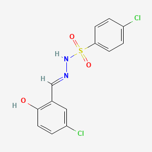 4-Chloro-N-[(E)-(5-chloro-2-hydroxyphenyl)methylideneamino]benzenesulfonamide