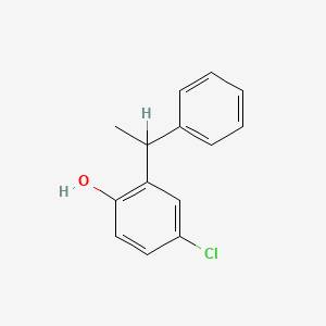 molecular formula C14H13ClO B1657820 4-Chloro-2-(1-phenylethyl)phenol CAS No. 5828-70-6