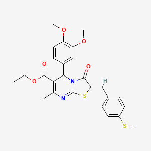 ethyl (2Z)-5-(3,4-dimethoxyphenyl)-7-methyl-2-[(4-methylsulfanylphenyl)methylidene]-3-oxo-5H-[1,3]thiazolo[3,2-a]pyrimidine-6-carboxylate