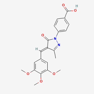 4-[(4E)-3-methyl-5-oxo-4-[(3,4,5-trimethoxyphenyl)methylidene]pyrazol-1-yl]benzoic acid