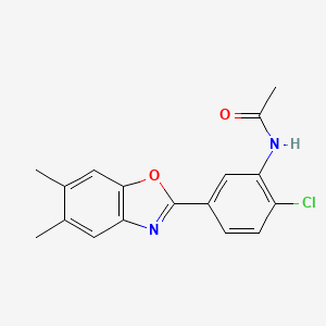molecular formula C17H15ClN2O2 B1657845 N-[2-chloro-5-(5,6-dimethyl-1,3-benzoxazol-2-yl)phenyl]acetamide CAS No. 5838-40-4