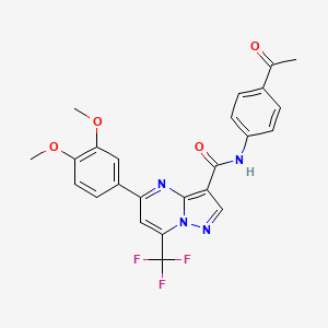 molecular formula C24H19F3N4O4 B1657859 N-(4-acetylphenyl)-5-(3,4-dimethoxyphenyl)-7-(trifluoromethyl)pyrazolo[1,5-a]pyrimidine-3-carboxamide CAS No. 5842-50-2