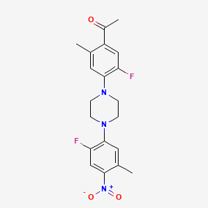 1-{5-Fluoro-4-[4-(2-fluoro-5-methyl-4-nitrophenyl)piperazin-1-yl]-2-methylphenyl}ethan-1-one