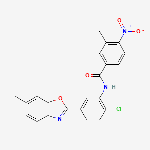N-[2-chloro-5-(6-methyl-1,3-benzoxazol-2-yl)phenyl]-3-methyl-4-nitrobenzamide