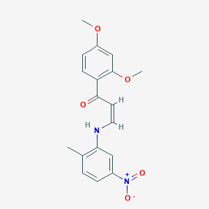 (Z)-1-(2,4-dimethoxyphenyl)-3-(2-methyl-5-nitroanilino)prop-2-en-1-one