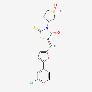 (5Z)-5-[[5-(3-chlorophenyl)furan-2-yl]methylidene]-3-(1,1-dioxothiolan-3-yl)-2-sulfanylidene-1,3-thiazolidin-4-one