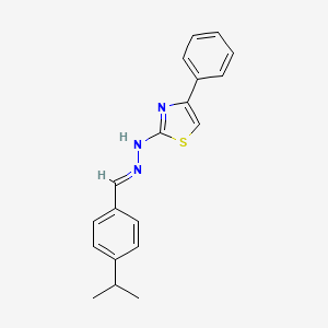 molecular formula C19H19N3S B1657889 4-phenyl-N-[(E)-(4-propan-2-ylphenyl)methylideneamino]-1,3-thiazol-2-amine CAS No. 5852-77-7
