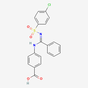molecular formula C20H15ClN2O4S B1657891 4-[[(Z)-N-(4-chlorophenyl)sulfonyl-C-phenylcarbonimidoyl]amino]benzoic acid CAS No. 5852-88-0