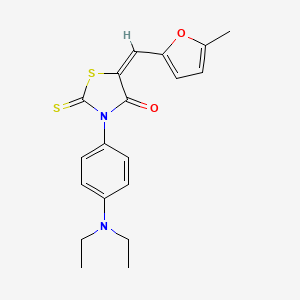 molecular formula C19H20N2O2S2 B1657892 (5E)-3-[4-(diethylamino)phenyl]-5-[(5-methylfuran-2-yl)methylidene]-2-sulfanylidene-1,3-thiazolidin-4-one CAS No. 5853-03-2