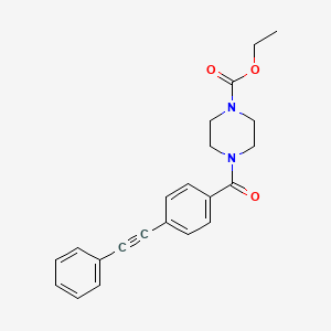 molecular formula C22H22N2O3 B1657902 Ethyl 4-[4-(2-phenylethynyl)benzoyl]piperazine-1-carboxylate CAS No. 5860-68-4