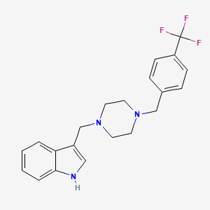 molecular formula C21H22F3N3 B1657906 3-[[4-[[4-(trifluoromethyl)phenyl]methyl]piperazin-1-yl]methyl]-1H-indole CAS No. 5862-11-3