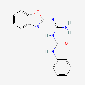 molecular formula C15H13N5O2 B1657910 1-[(Z)-N'-(1,3-benzoxazol-2-yl)carbamimidoyl]-3-phenylurea CAS No. 5863-70-7