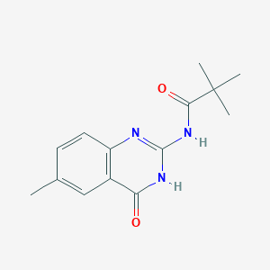 molecular formula C14H17N3O2 B1657917 N-(4-Oxo-6-methyl-3,4-dihydroquinazoline-2-yl)pivalamide CAS No. 58677-06-8