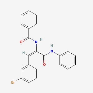 molecular formula C22H17BrN2O2 B1657920 N-[(E)-3-anilino-1-(3-bromophenyl)-3-oxoprop-1-en-2-yl]benzamide CAS No. 5873-52-9