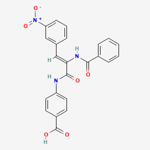 molecular formula C23H17N3O6 B1657927 4-[[(Z)-2-benzamido-3-(3-nitrophenyl)prop-2-enoyl]amino]benzoic acid CAS No. 5875-98-9