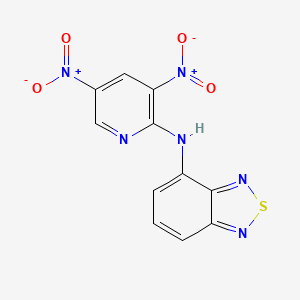 molecular formula C11H6N6O4S B1657933 N-(3,5-dinitropyridin-2-yl)-2,1,3-benzothiadiazol-4-amine CAS No. 5876-30-2